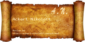 Ackert Nikolett névjegykártya